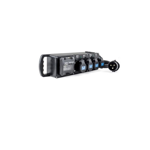 PowerBOX Rubber 32Amp 2P+E 230V Brick PCE Midnight Series to 4 x 16A 2P+E 4 x MCB