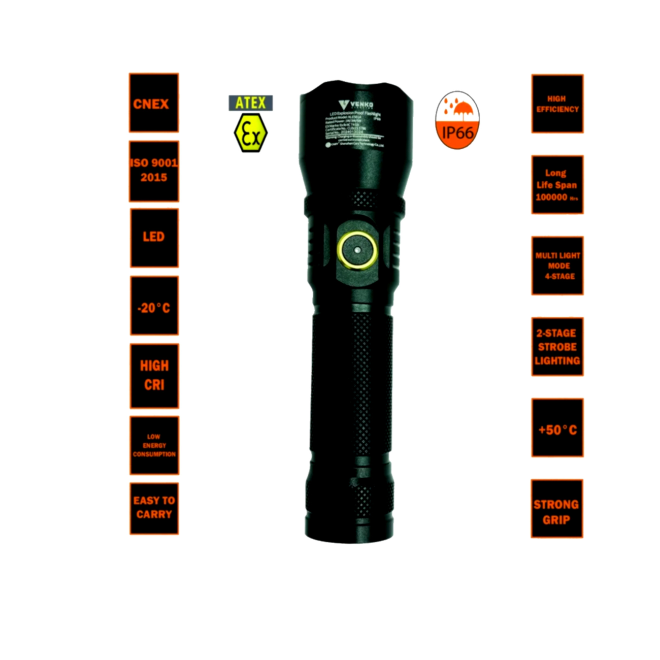 Explosion Proof Intrinsically Safe Led Flash Light (Vefl-501a)